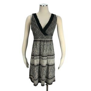 Sonoma Small Dress Sun Black White Sleeveless Stretch Casual Comfort